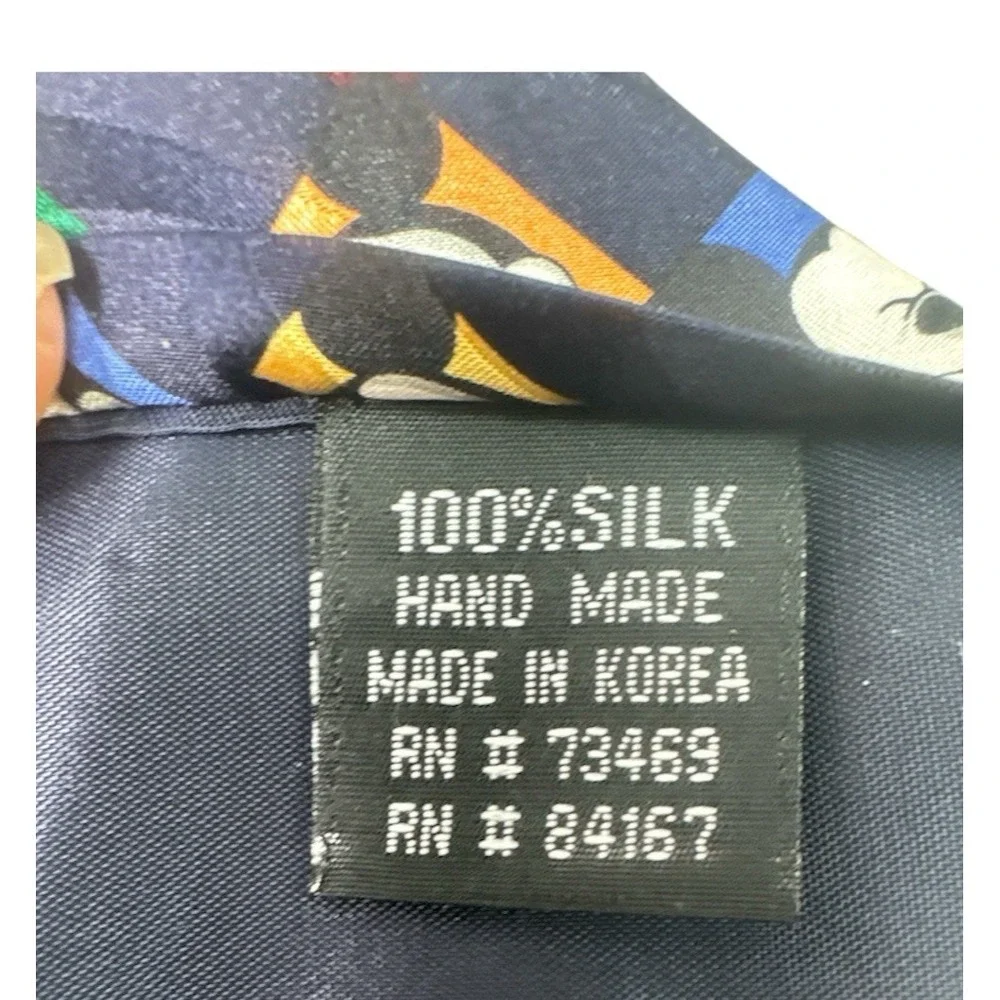 Disney Mickey Mouse Faces Silk‎ Tie Navy Handmade Korea